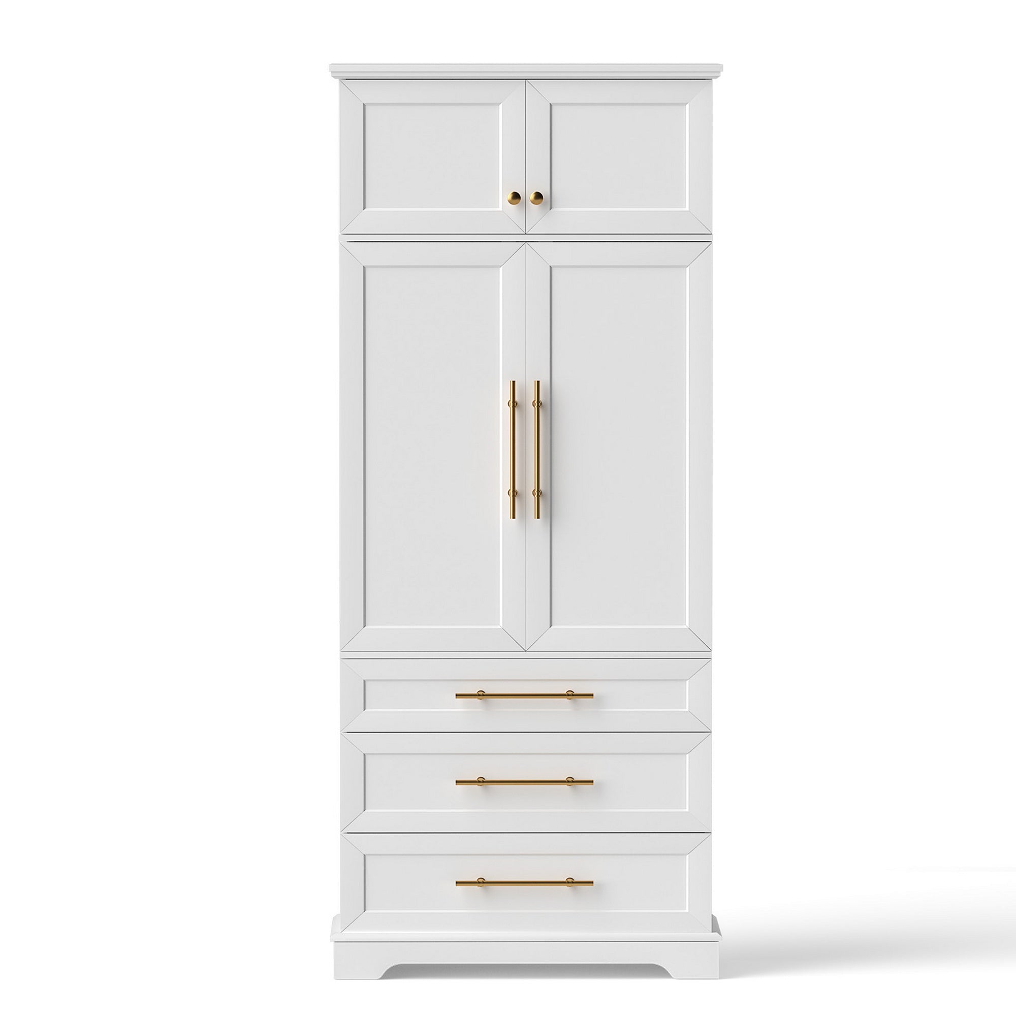 Annalise (Set of 2) Hamptons Kitchen Pantry Storage Cabinets - White