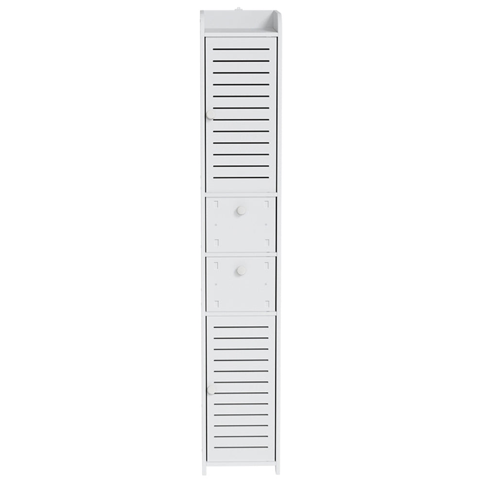 Slimline Bathroom Toilet Storage Cabinet - White - Homecoze
