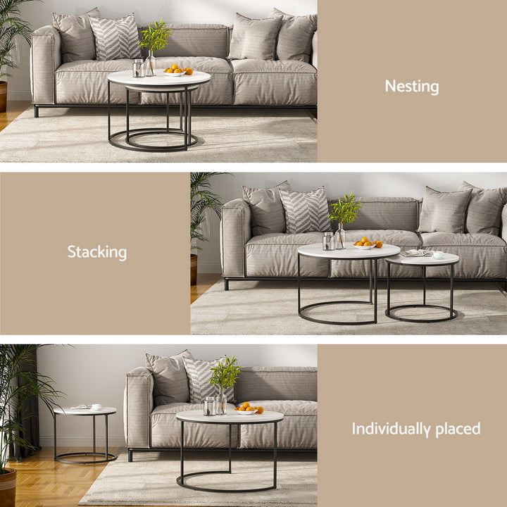 Nesting Coffee Tables (Set of 2) - White - Homecoze