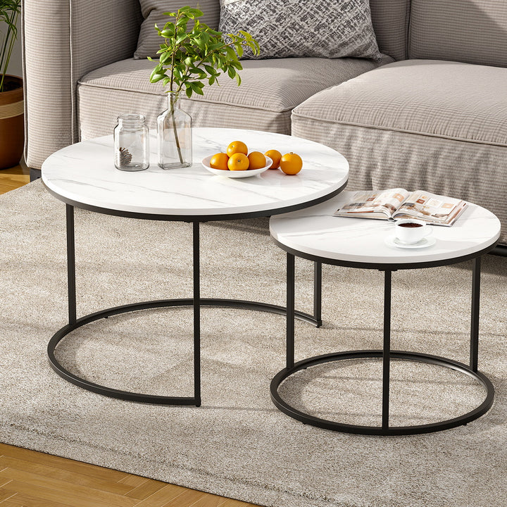 Nesting Coffee Tables (Set of 2) - White - Homecoze