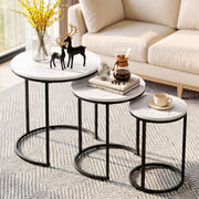 Talia (Set of 3) Nesting Coffee Tables – White & Black