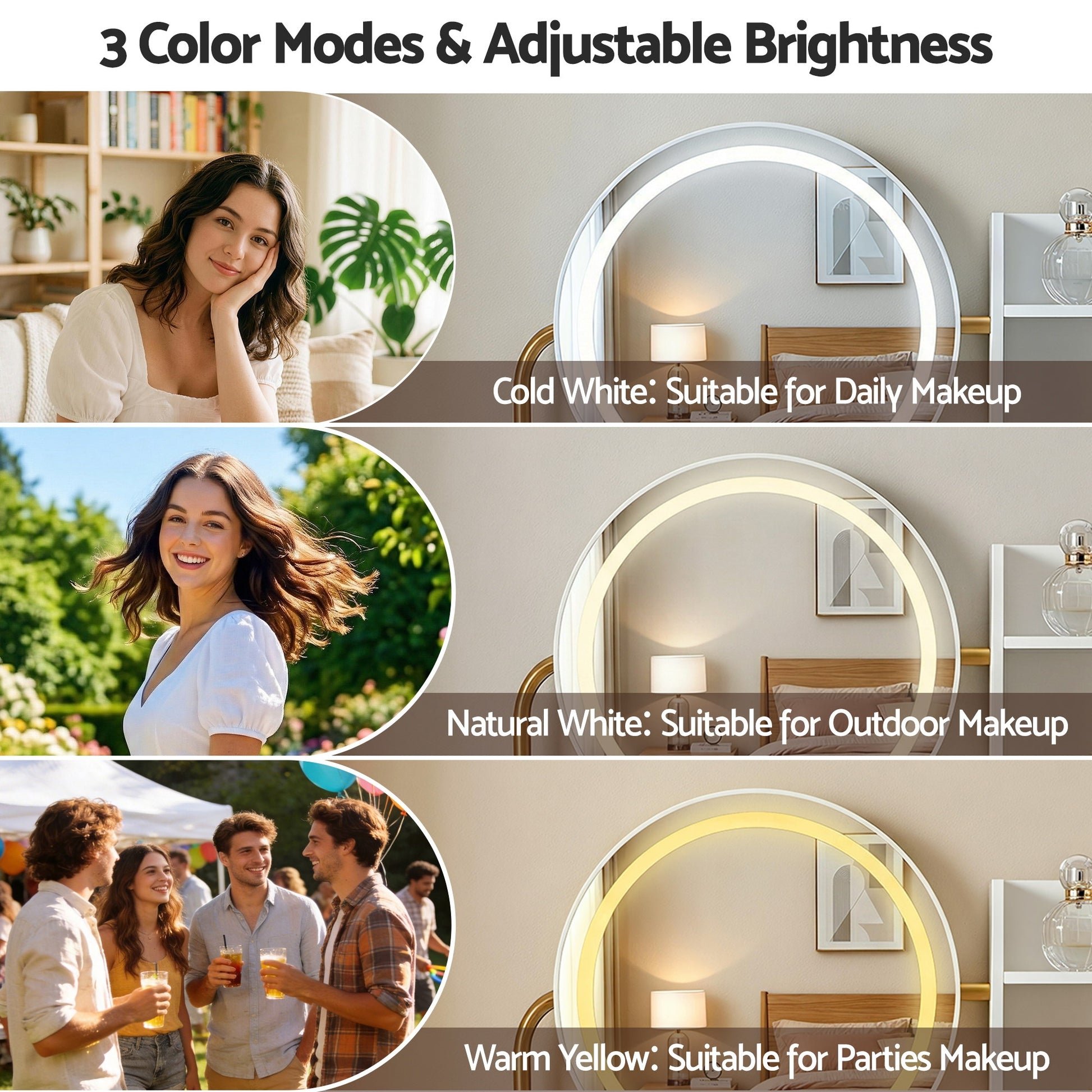Artiss Dressing Table Vanity Desk Set Stool LED Charging Station White - Homecoze