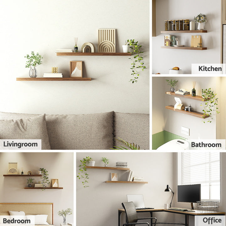 Artiss Floating Wall Shelf Set of 2 Wood 90CM - Homecoze