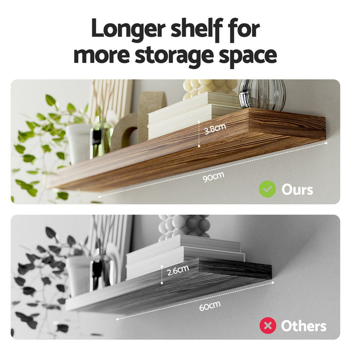 Artiss Floating Wall Shelf Set of 2 Wood 90CM - Homecoze