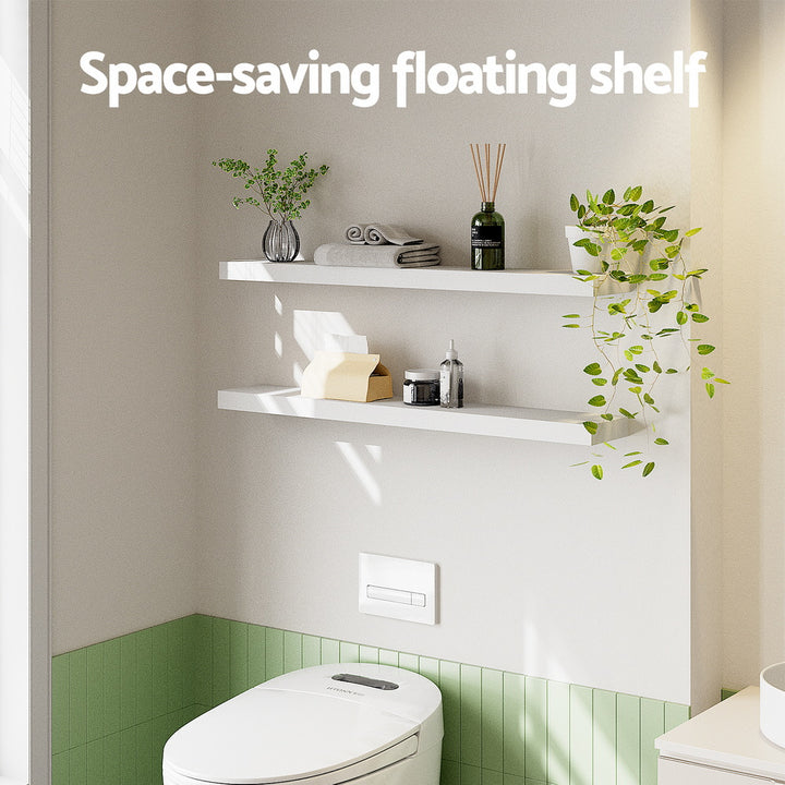 Artiss Floating Wall Shelf Set of 2 White 90CM - Homecoze