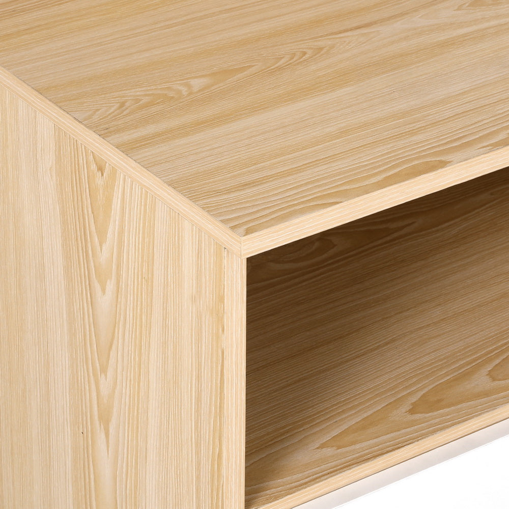 Computer Study Office Desk with Storage - Oak - Homecoze