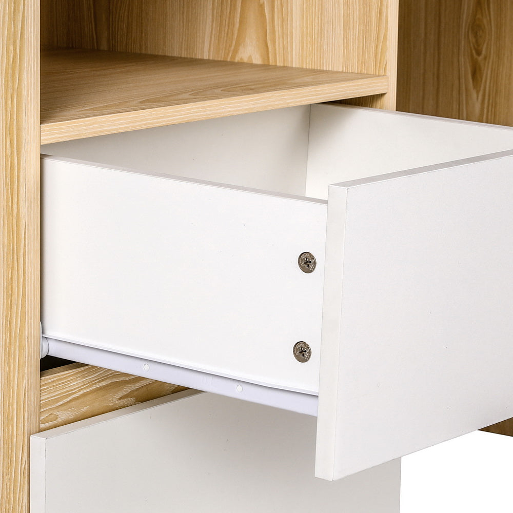 Computer Study Office Desk with Storage - Oak - Homecoze