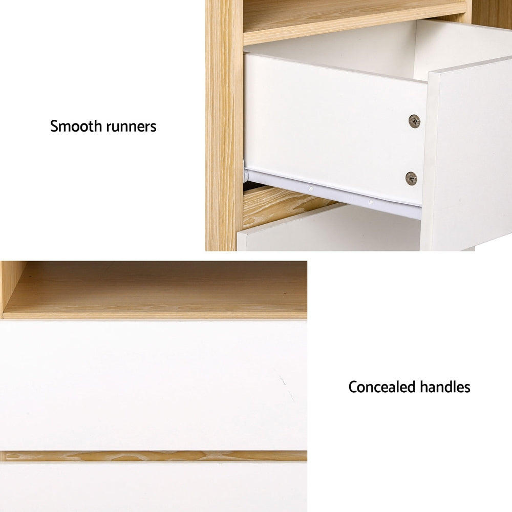 Computer Study Office Desk with Storage - Oak - Homecoze