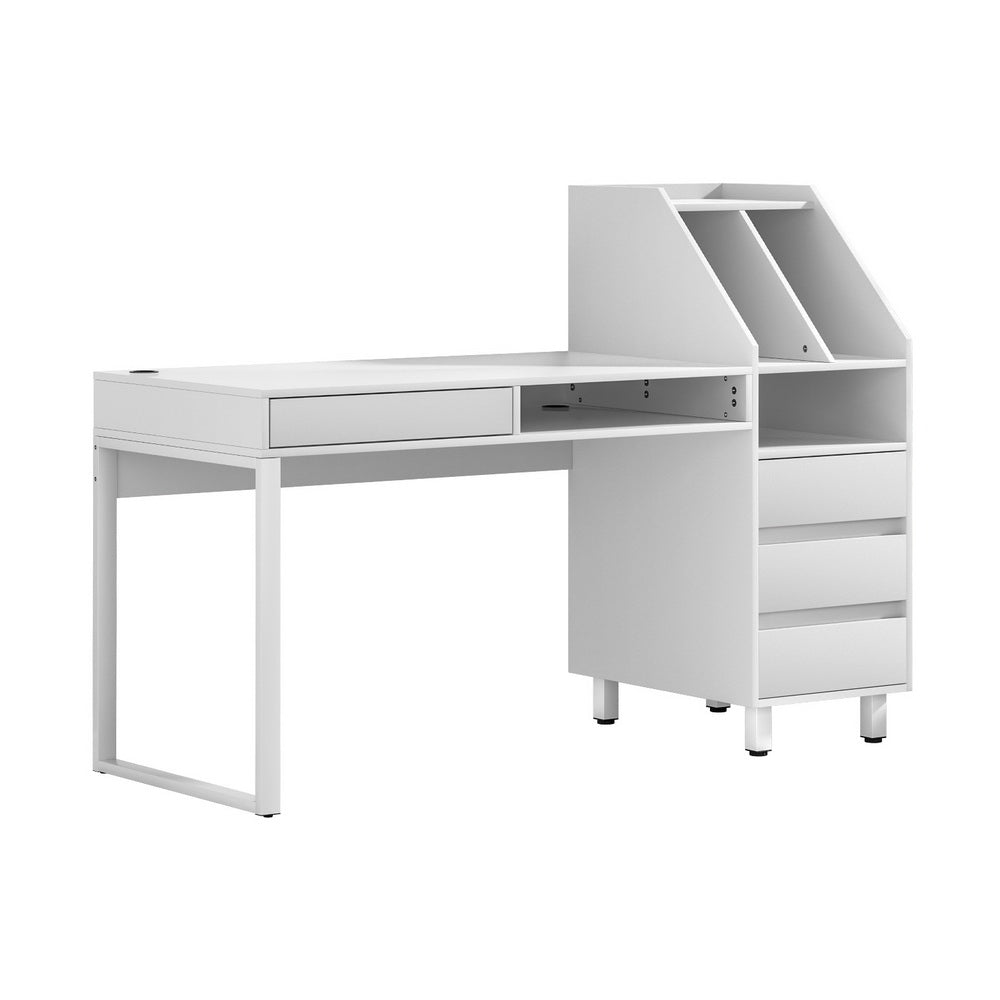 Office Computer Desk Study Table with Storage Bookshelf - Homecoze