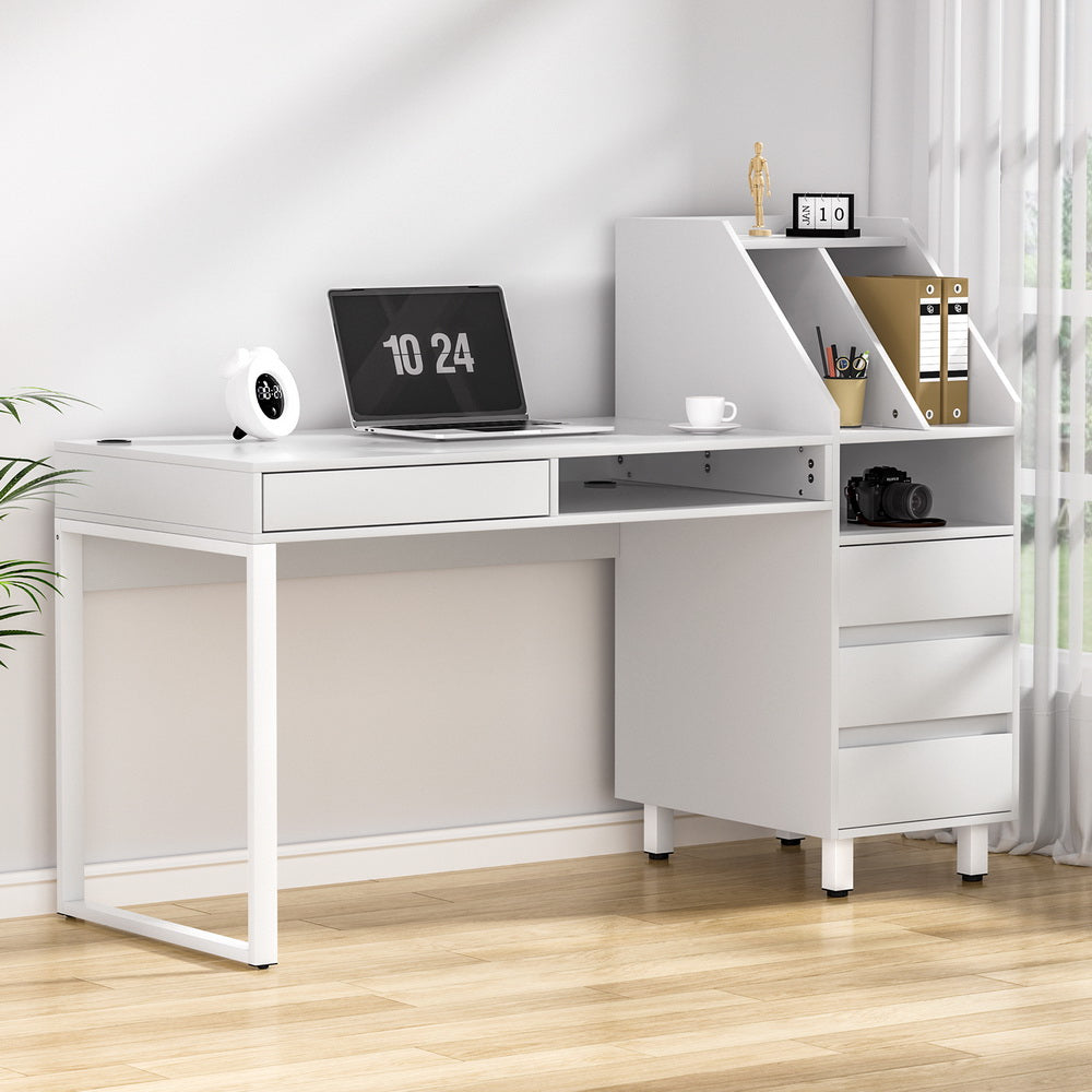 Office Computer Desk Study Table with Storage Bookshelf - Homecoze