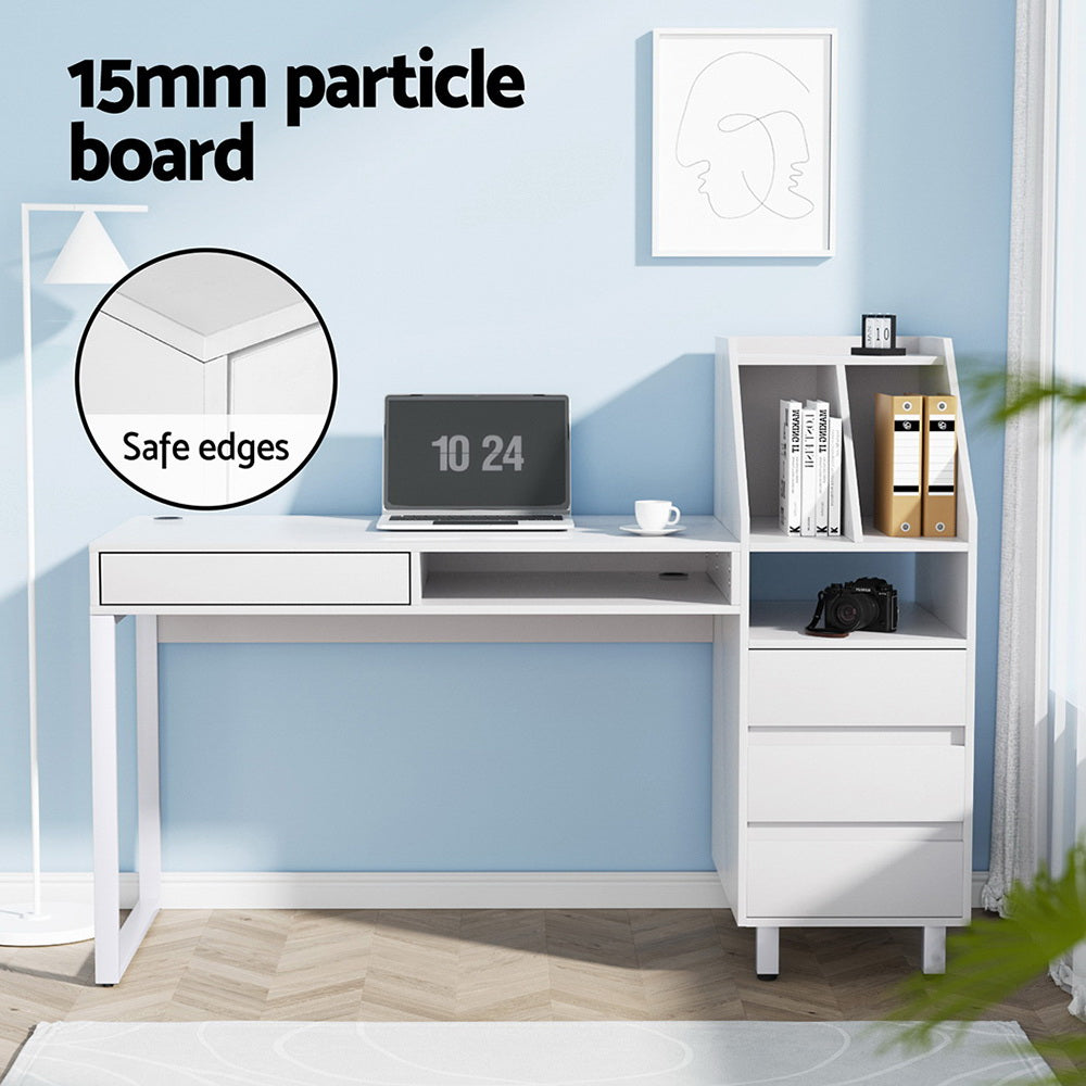 Office Computer Desk Study Table with Storage Bookshelf - Homecoze