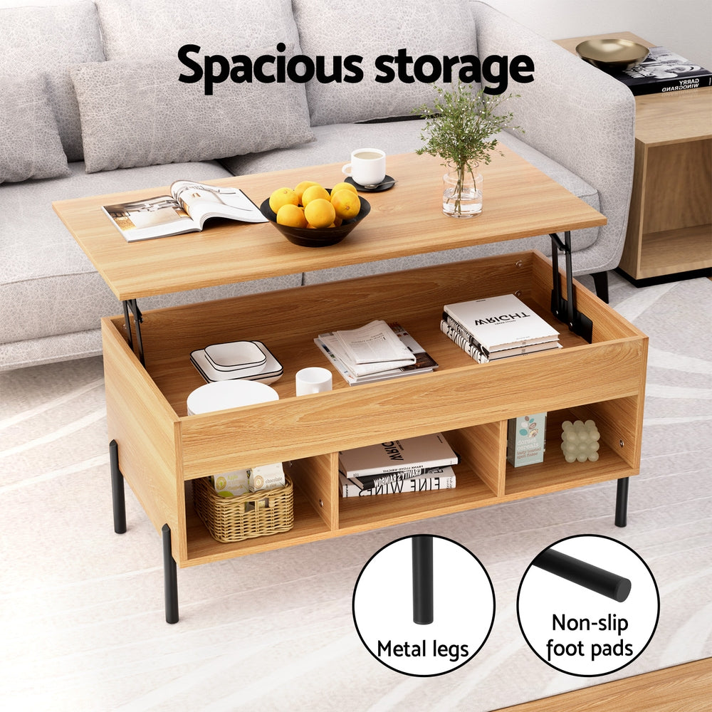 Artiss Coffee Table Lift-top Oak - Homecoze