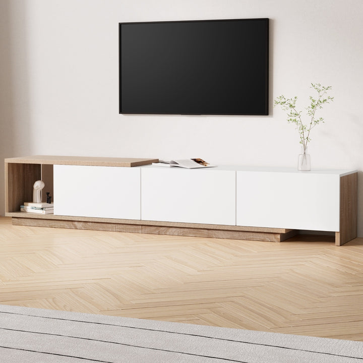 Artiss TV Cabinet Entertainment Unit Stand Extendable White Oak - Homecoze