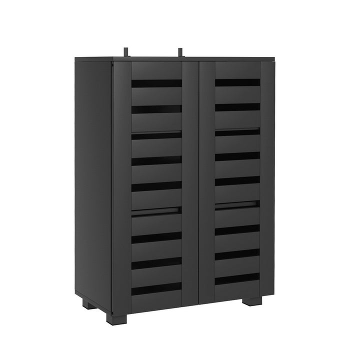 5-Tier Shoe Rack Storage Cabinet - Black - Homecoze