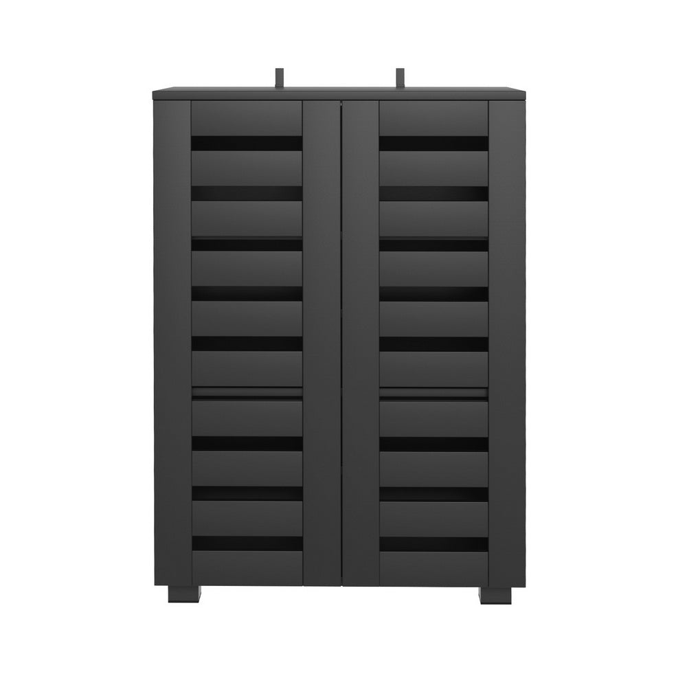 5-Tier Shoe Rack Storage Cabinet - Black - Homecoze