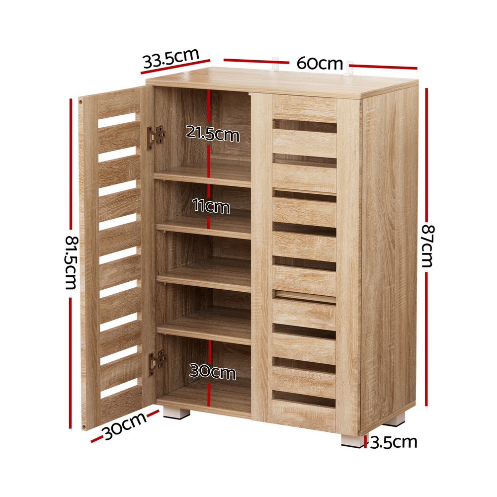5-Tier Ventilated Shoe Cabinet - Pine - Homecoze