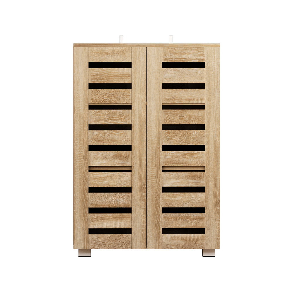 5-Tier Ventilated Shoe Cabinet - Pine - Homecoze