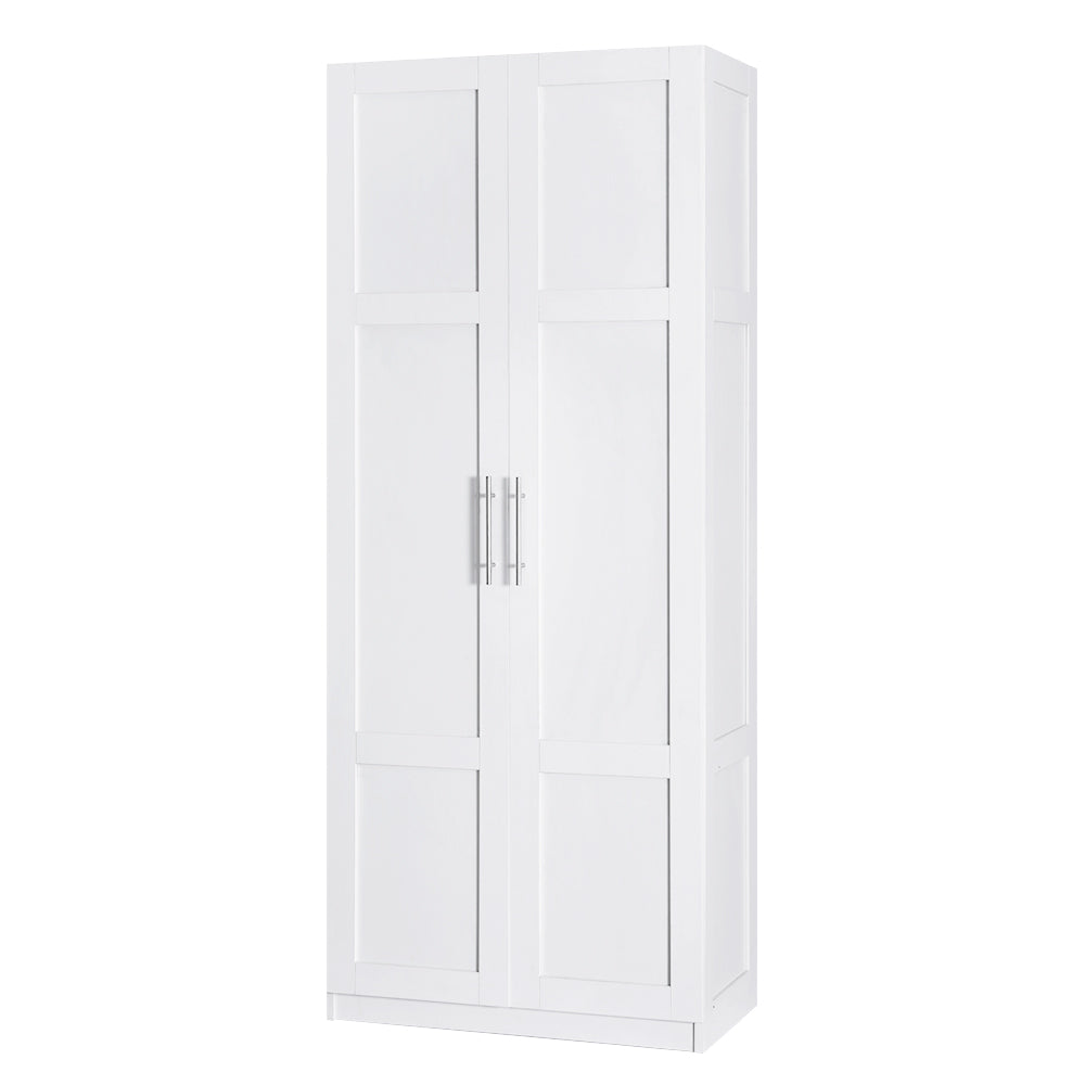 2 Door Pantry Linen Storage Cupboard - White - Homecoze