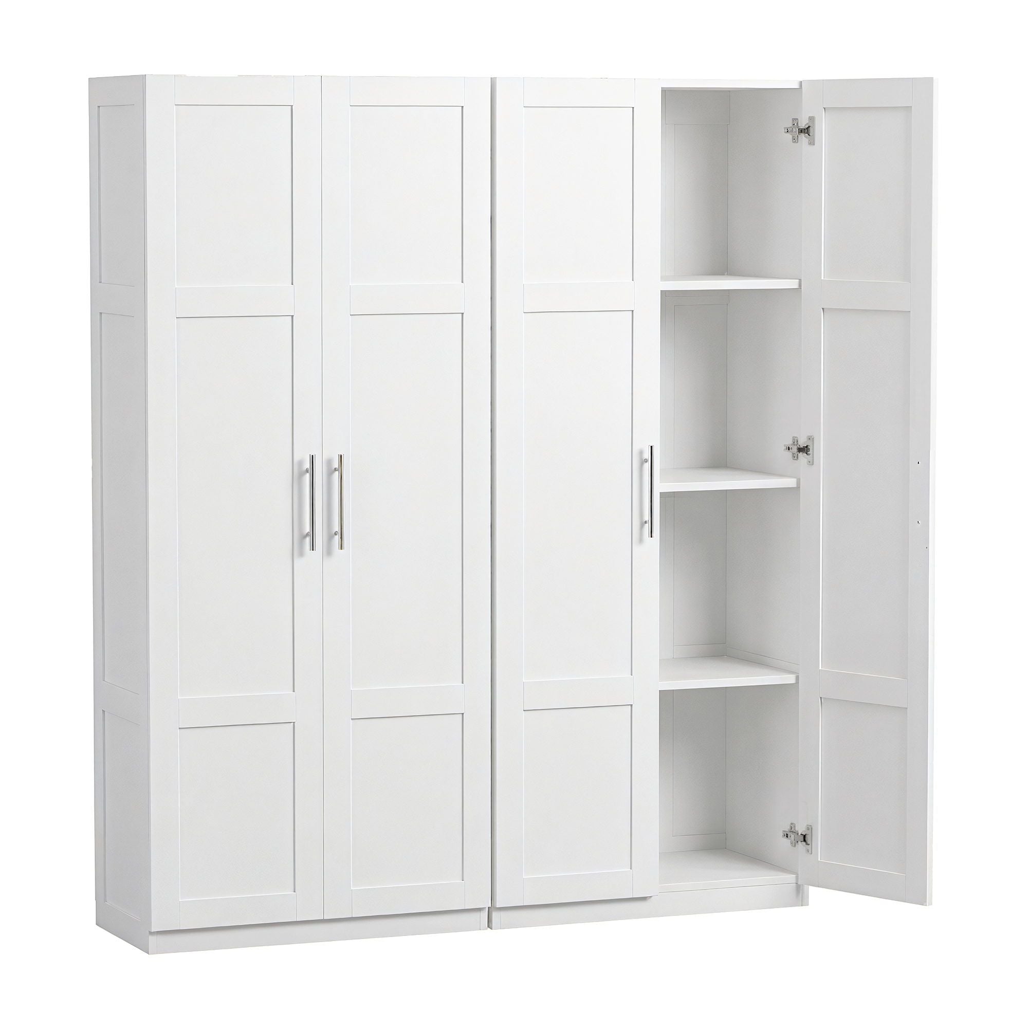 Abigail (Set of 2) Linen & Pantry Storage Cabinets - White