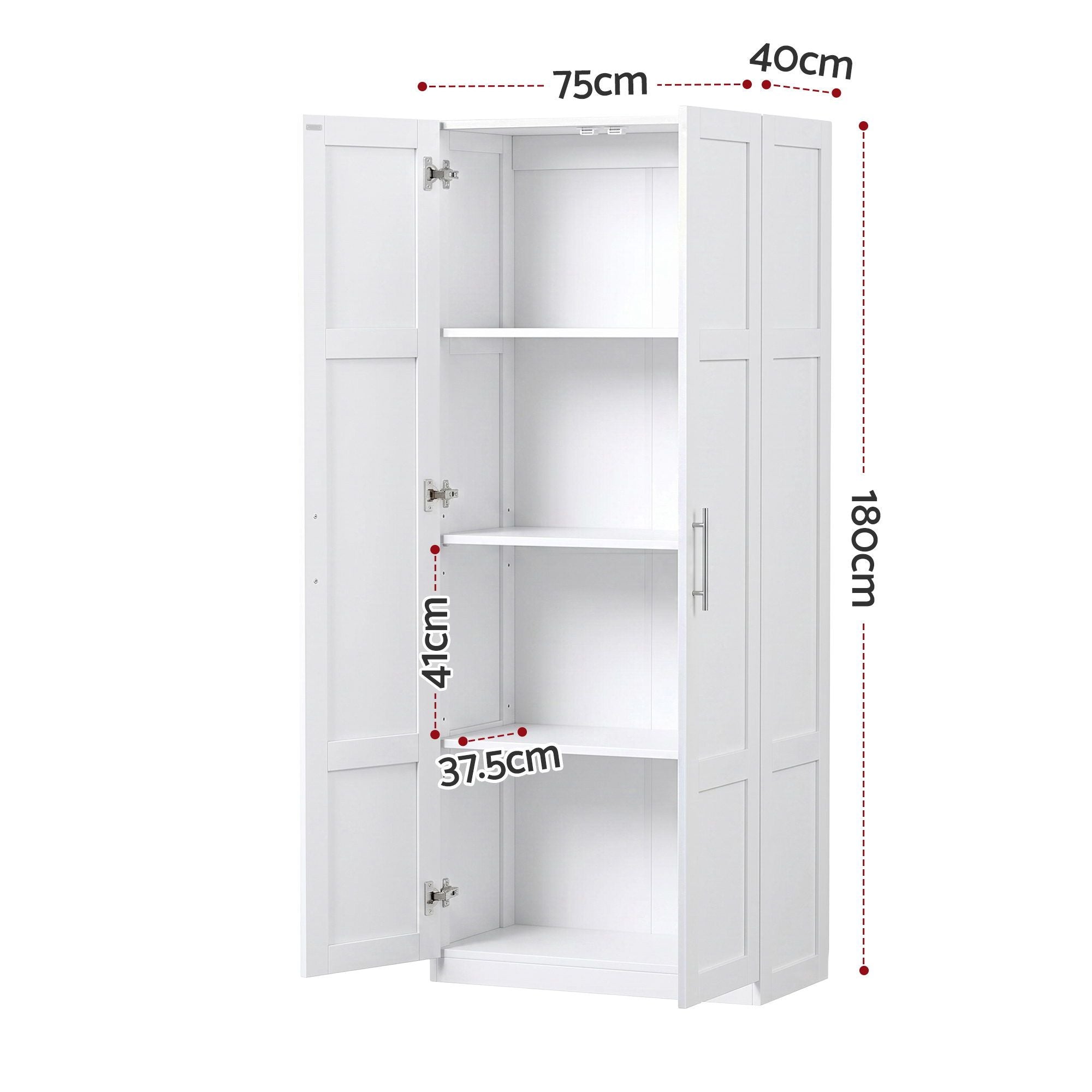 Abigail (Set of 2) Linen & Pantry Storage Cabinets - White