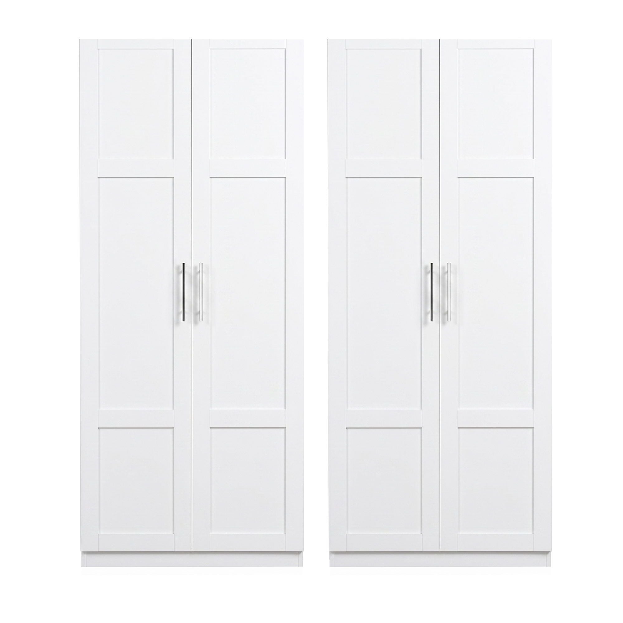 Abigail (Set of 2) Linen & Pantry Storage Cabinets - White