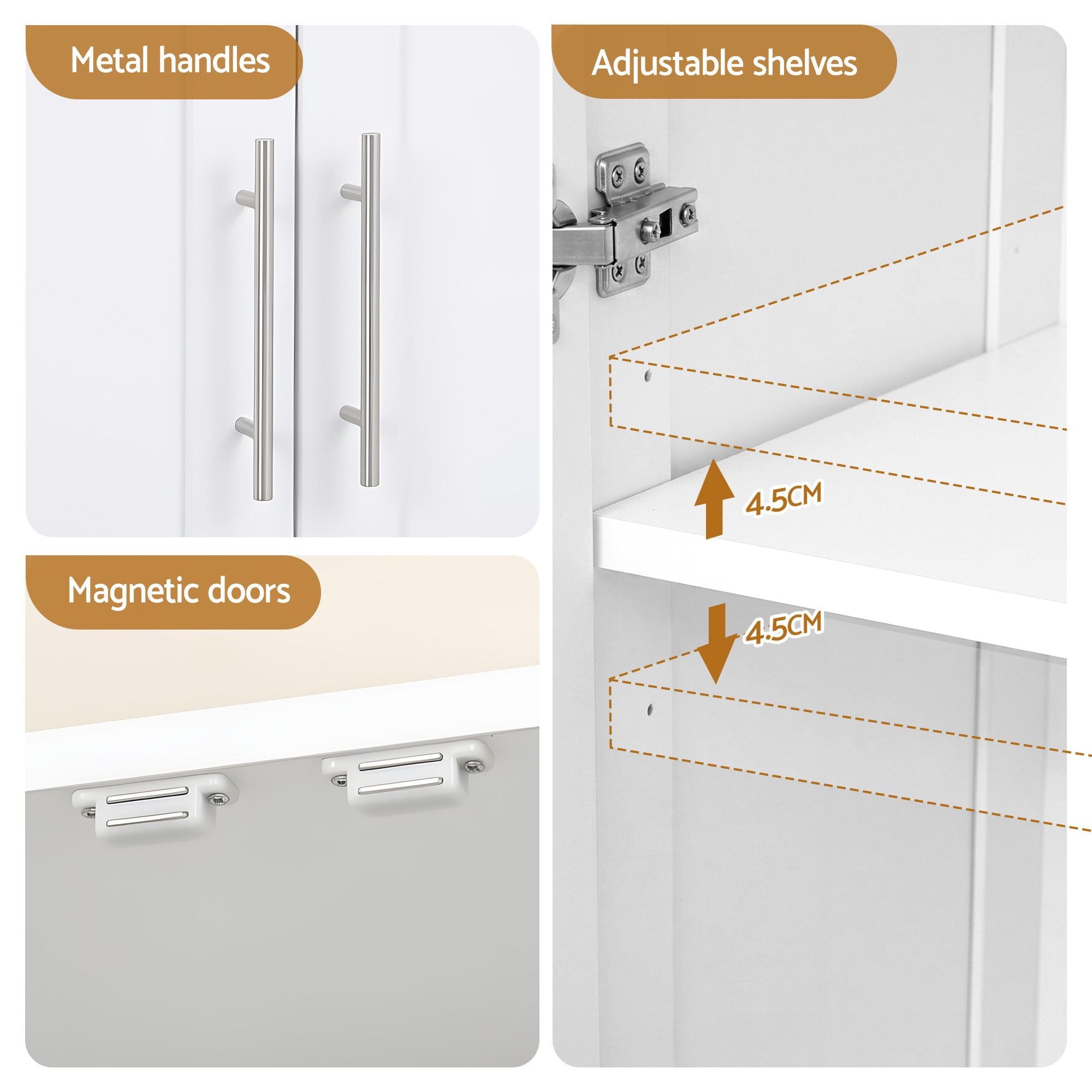 Abigail Linen & Pantry Storage Cabinet - White
