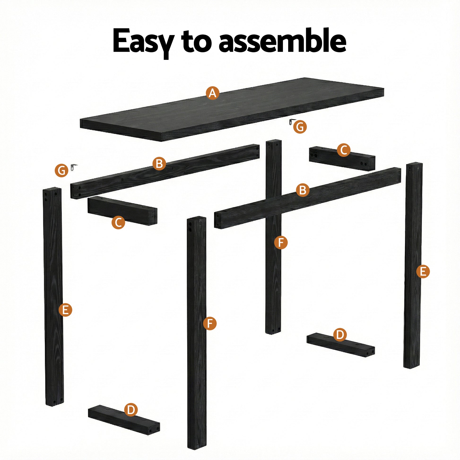 Oslo Wood Grain Console Table - Black - Homecoze