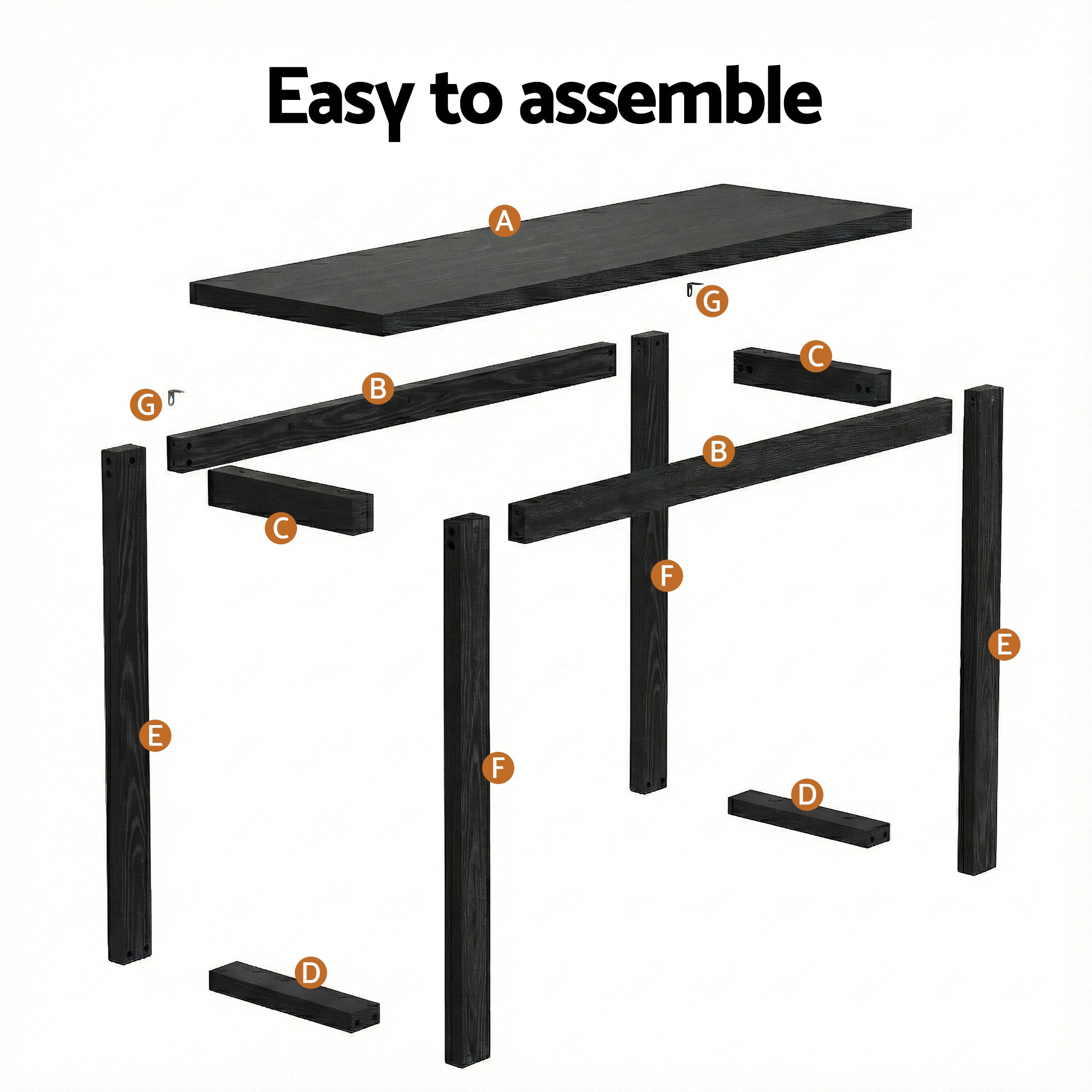 Oslo Wood Grain Console Table - Black - Homecoze