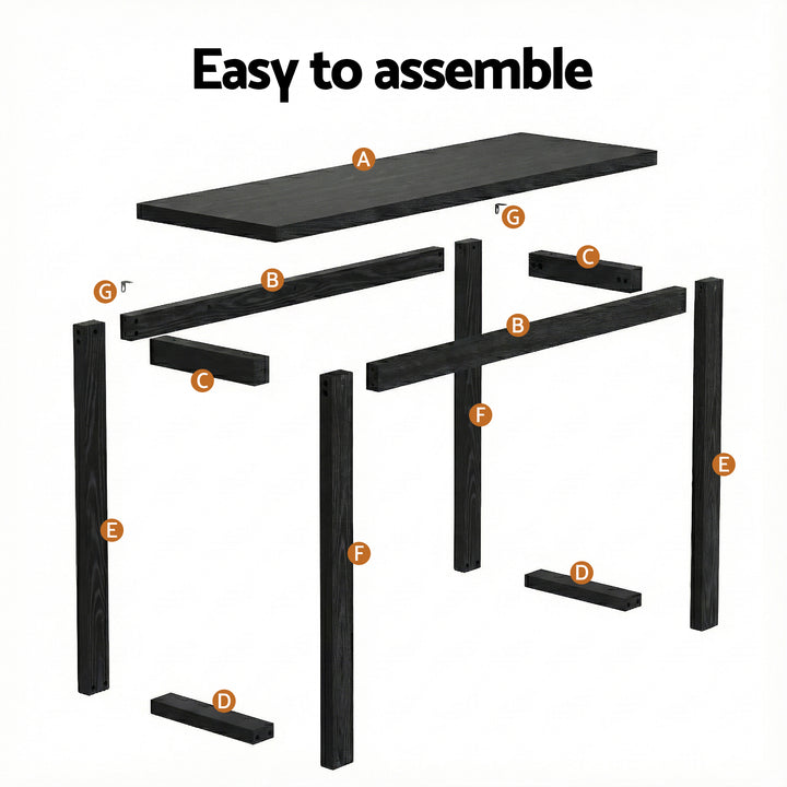 Oslo Wood Grain Console Table - Black