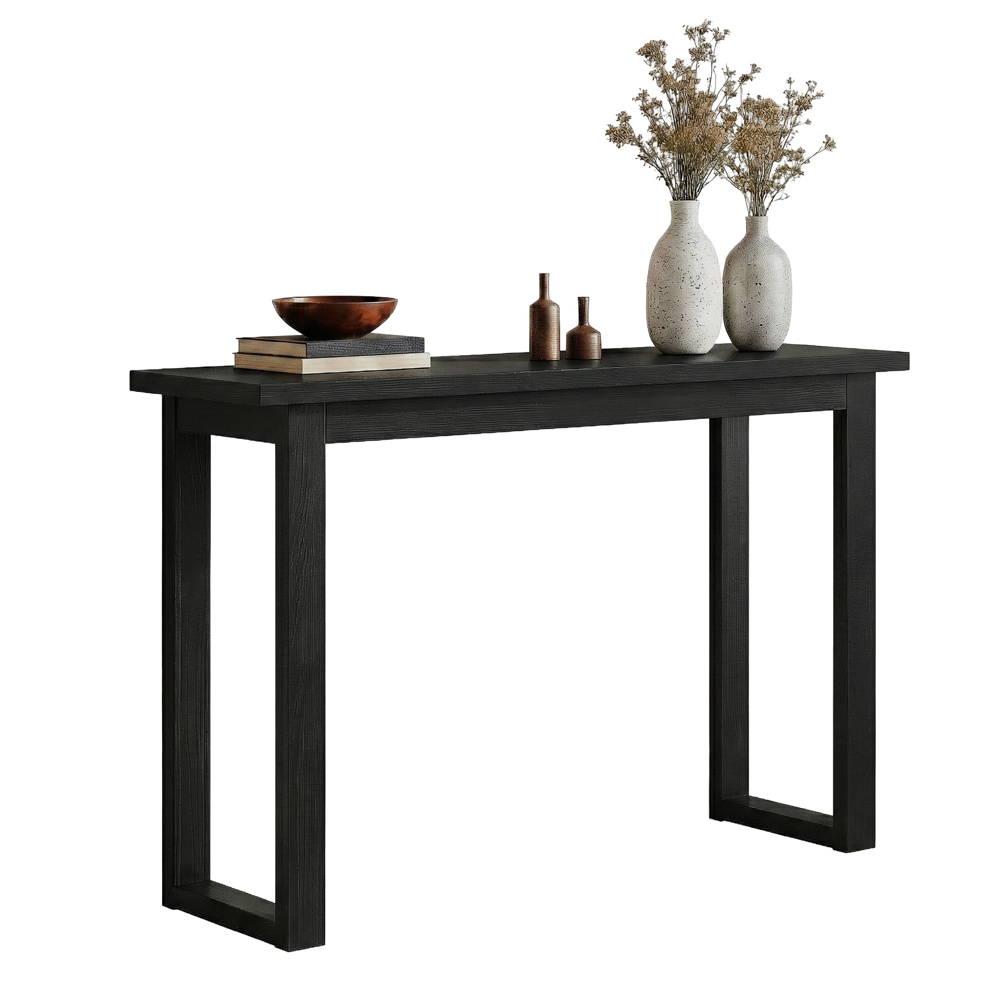 Oslo Wood Grain Console Table - Black - Homecoze