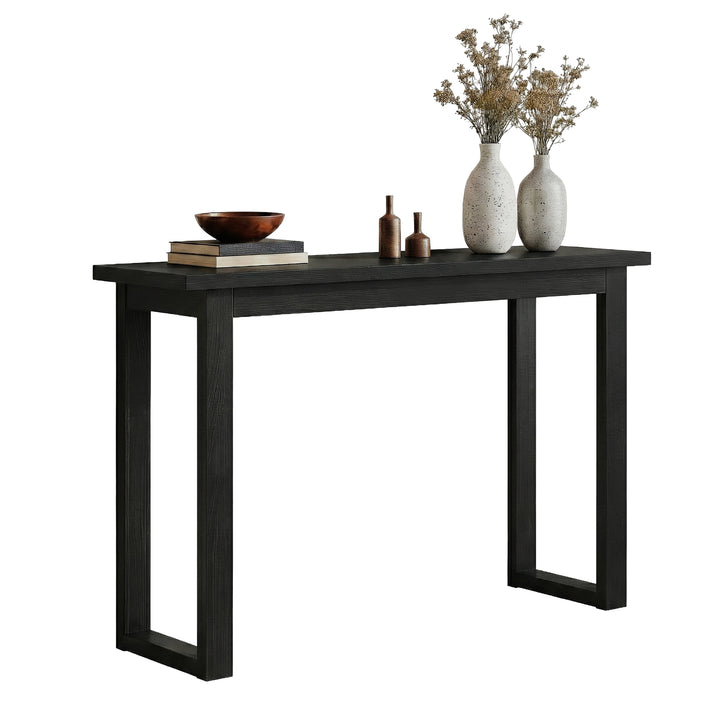 Oslo Wood Grain Console Table - Black