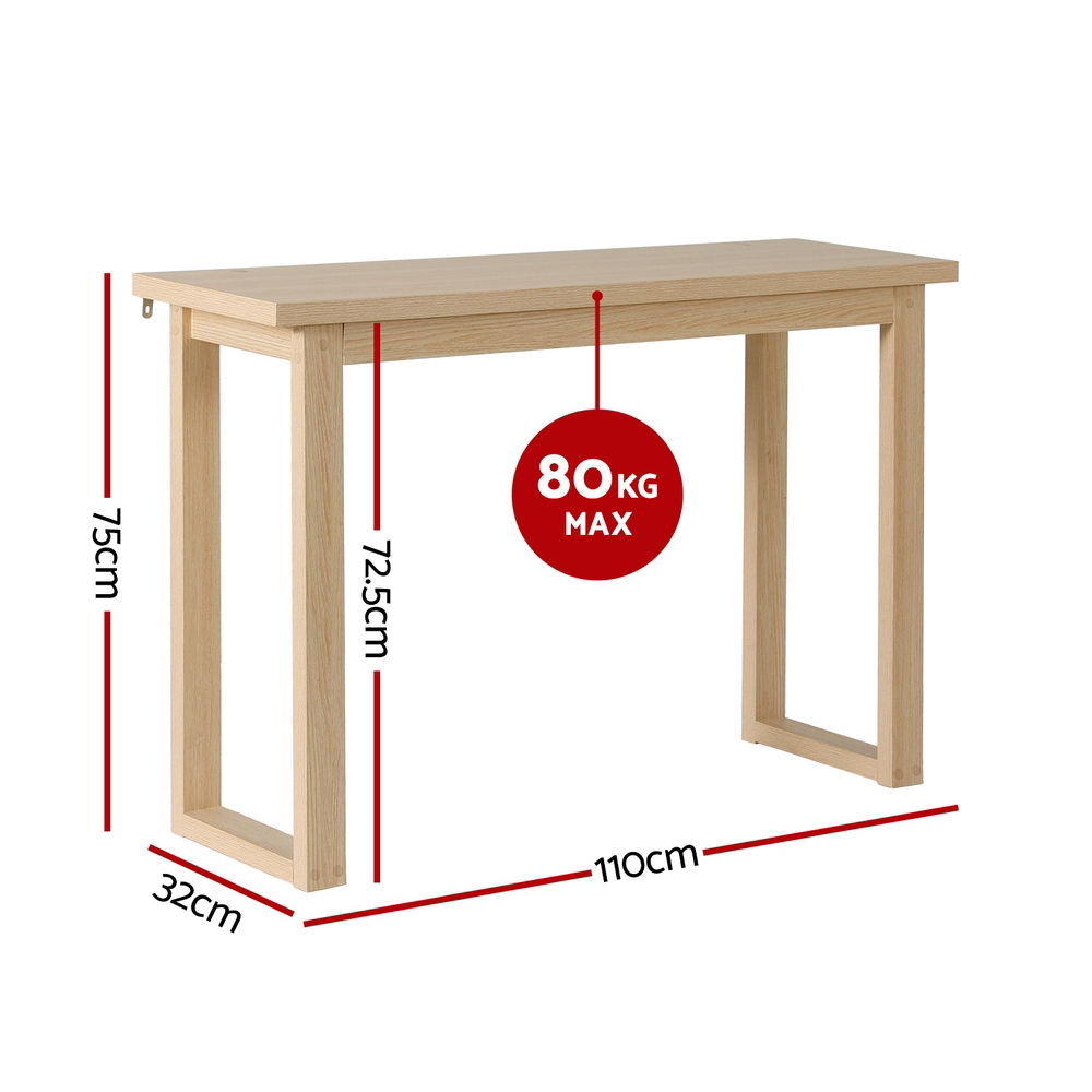 Rustic Pine Style Console Table 110cm - Homecoze