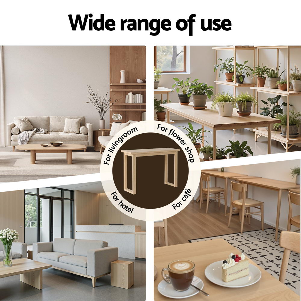 Rustic Pine Style Console Table 110cm - Homecoze