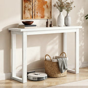Oslo Wood Grain Console Table - White - Homecoze