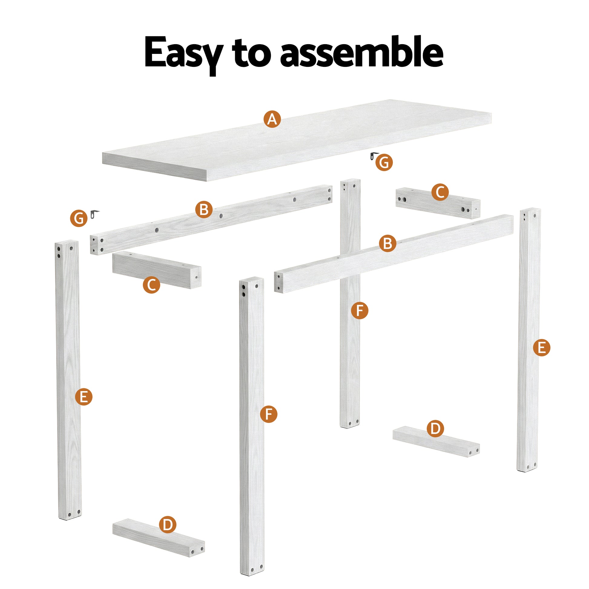 Oslo Wood Grain Console Table - White - Homecoze