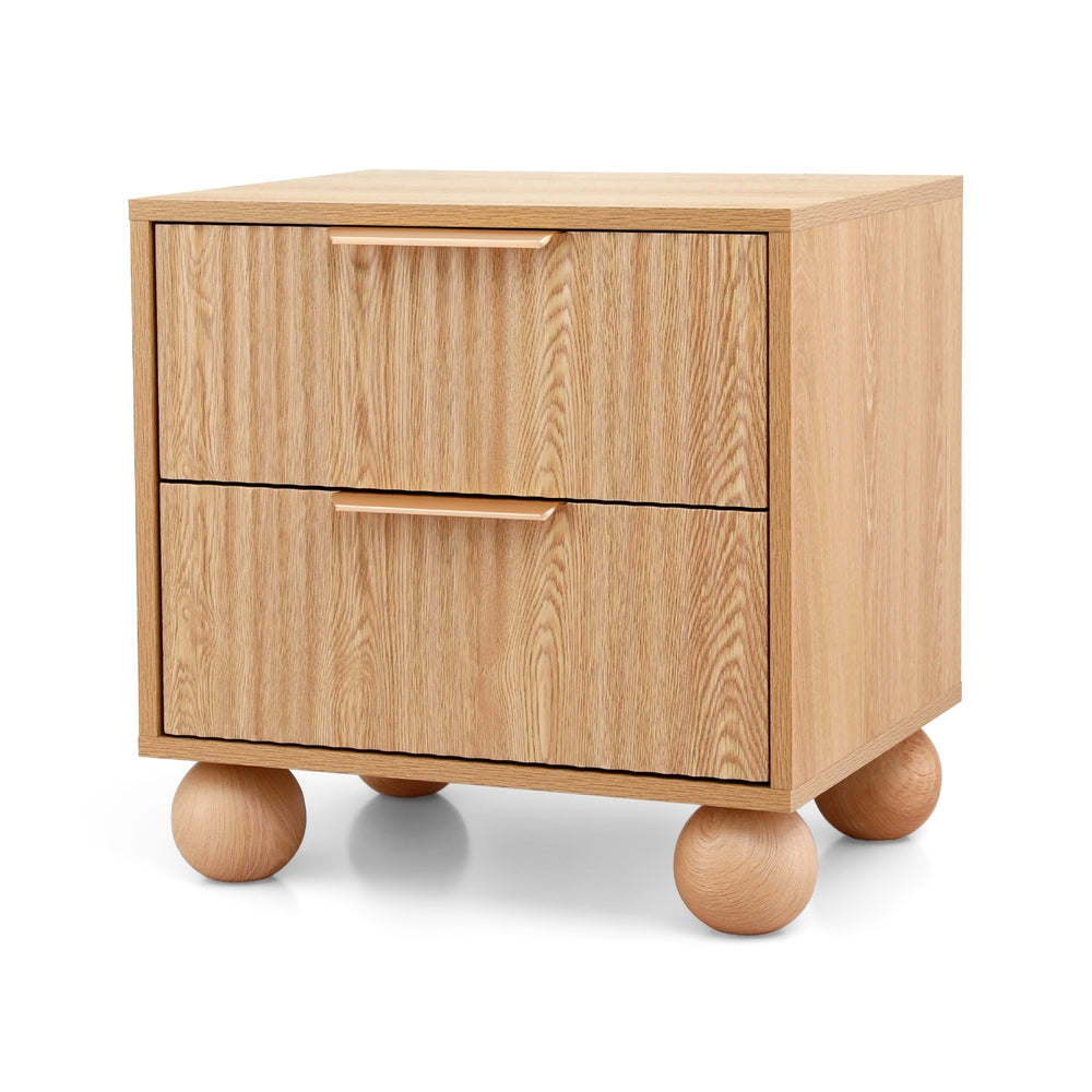 Artiss Rattan Bedside Table 2 Drawers Pine - Homecoze