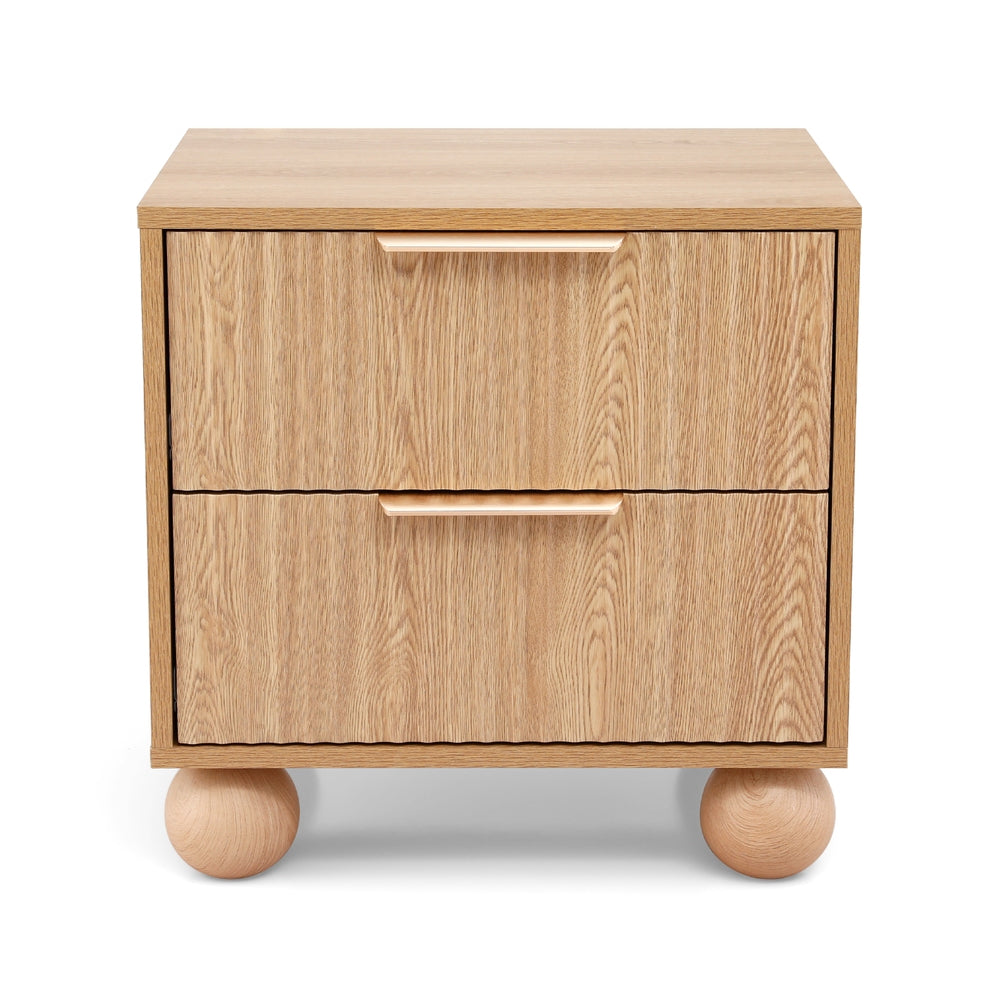Artiss Rattan Bedside Table 2 Drawers Pine - Homecoze