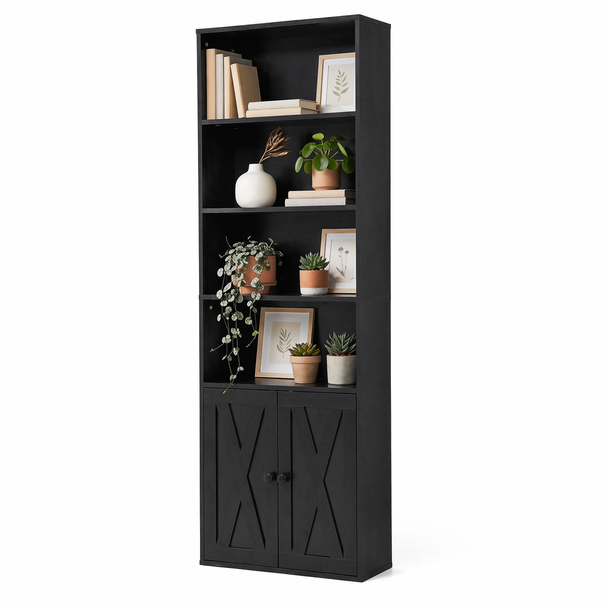 Artiss 6-Tier Bookshelf Display Cabinet Storage Black - Homecoze