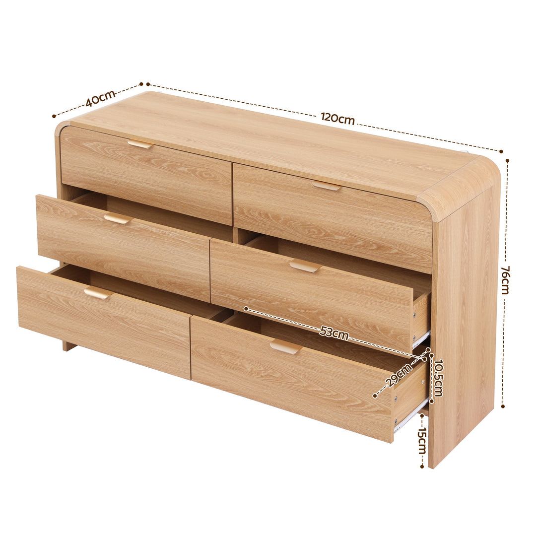 Corin Lowboy Dresser Chest of Drawers - Pine - Homecoze