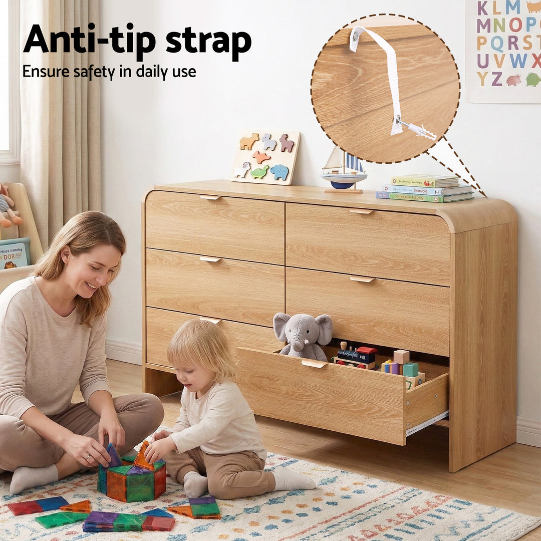 Corin Lowboy Dresser Chest of Drawers - Pine - Homecoze