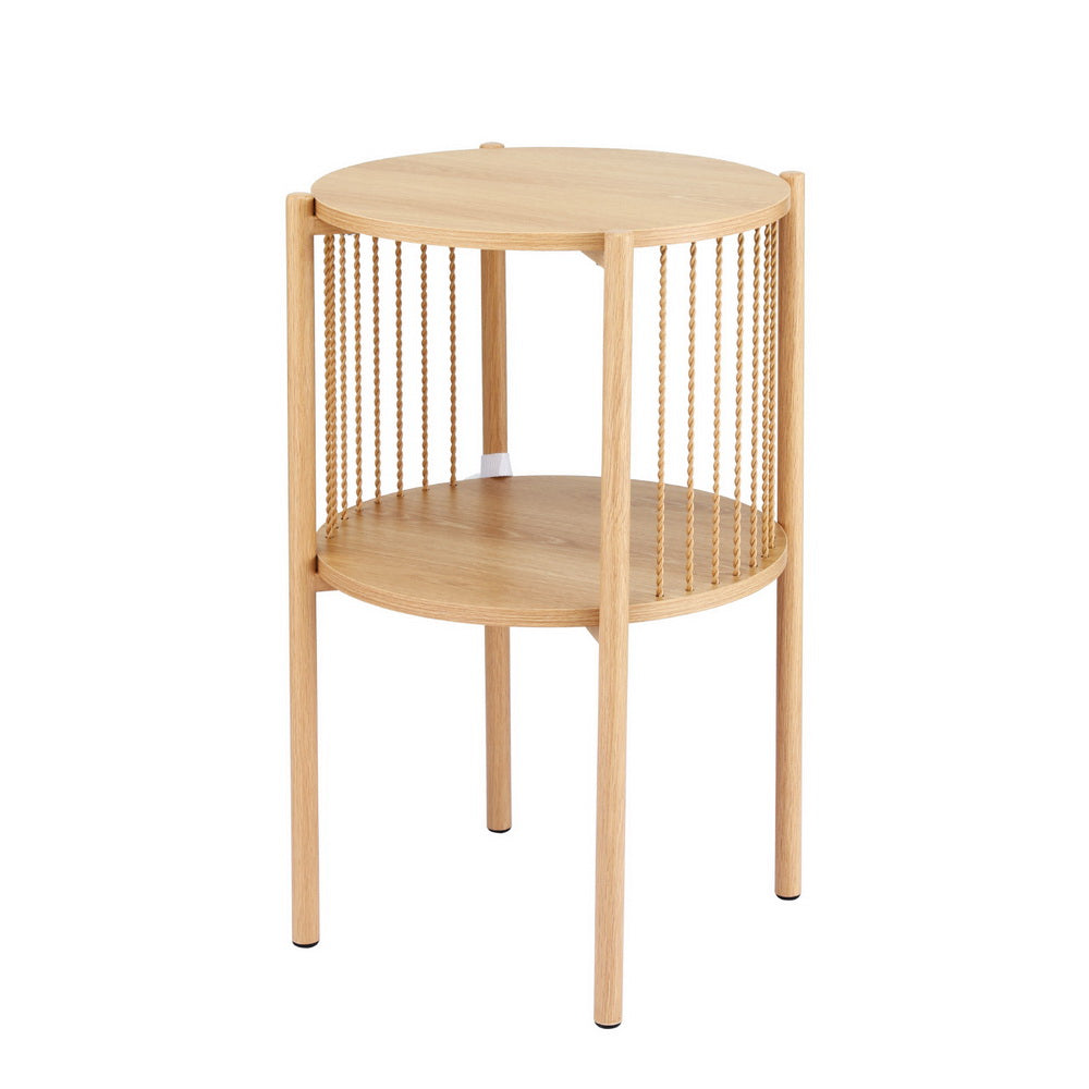 Rustic 2-Tier Side Table - Pine - Homecoze