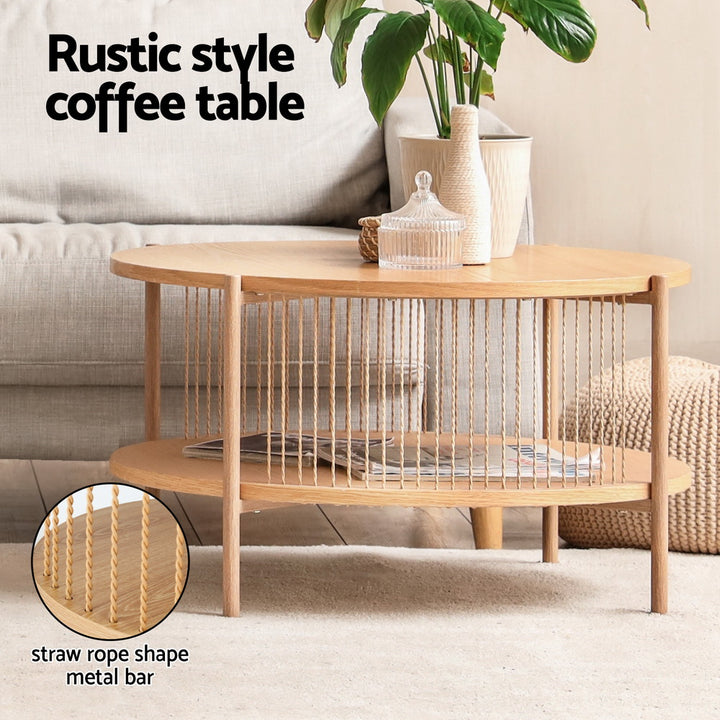 Rustic 2-Tier Cofee Table - Pine - Homecoze