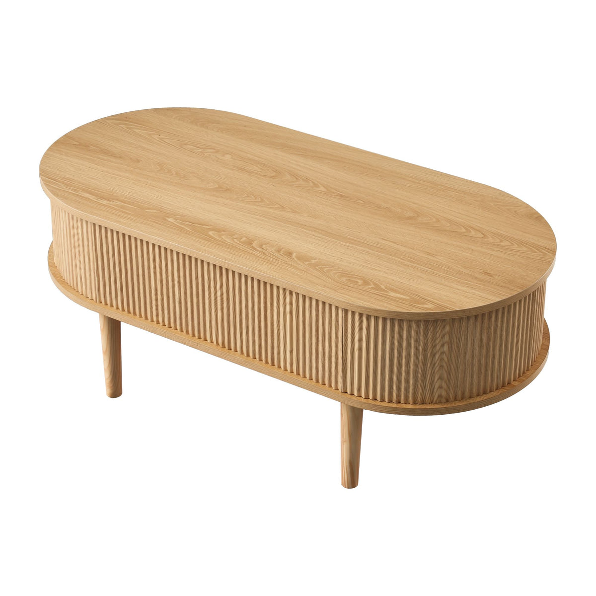 Solene Fluted Lift-Top Coffee Table 100cm – Natural