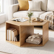 Aviana Hexagonal Open Shelf Coffee Table 80cm – Natural