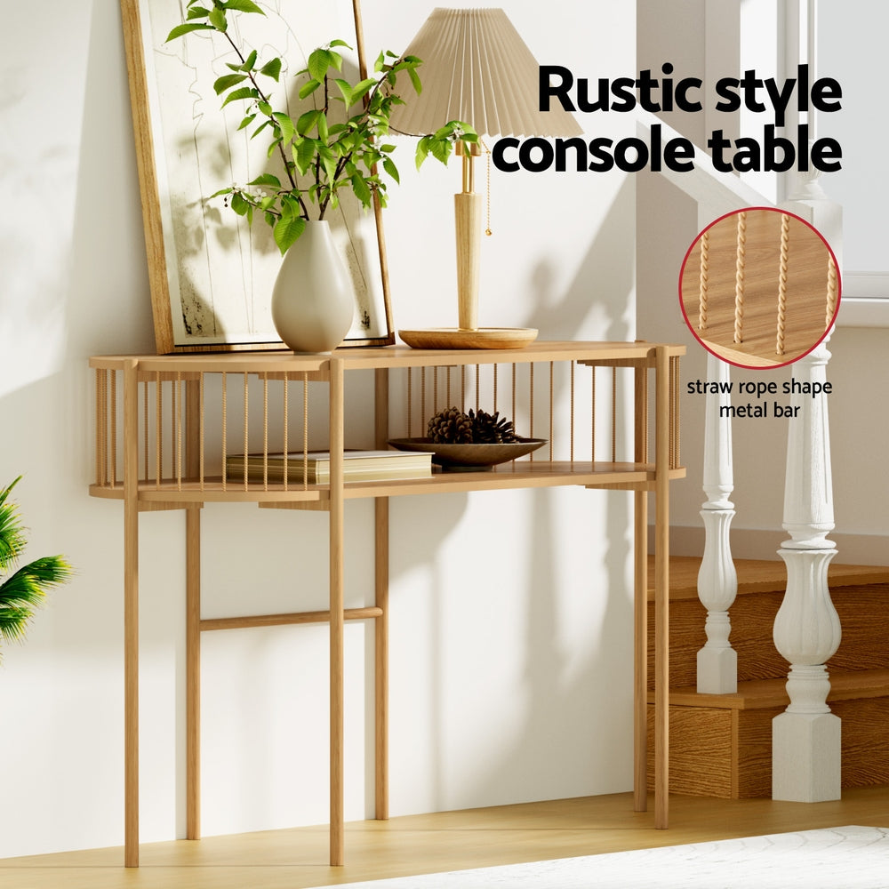 Rustic 2-Tier Console Table 124cm - Pine - Homecoze
