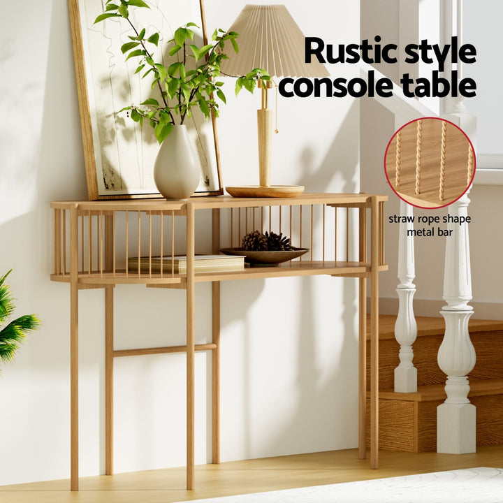 Rustic 2-Tier Console Table 124cm - Pine - Homecoze