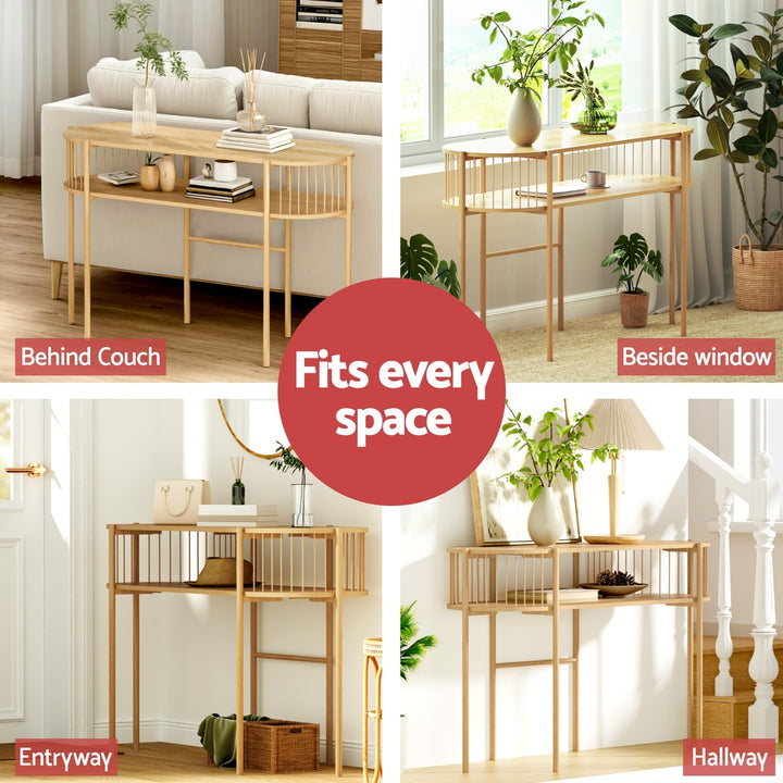 Rustic 2-Tier Console Table 124cm - Pine - Homecoze