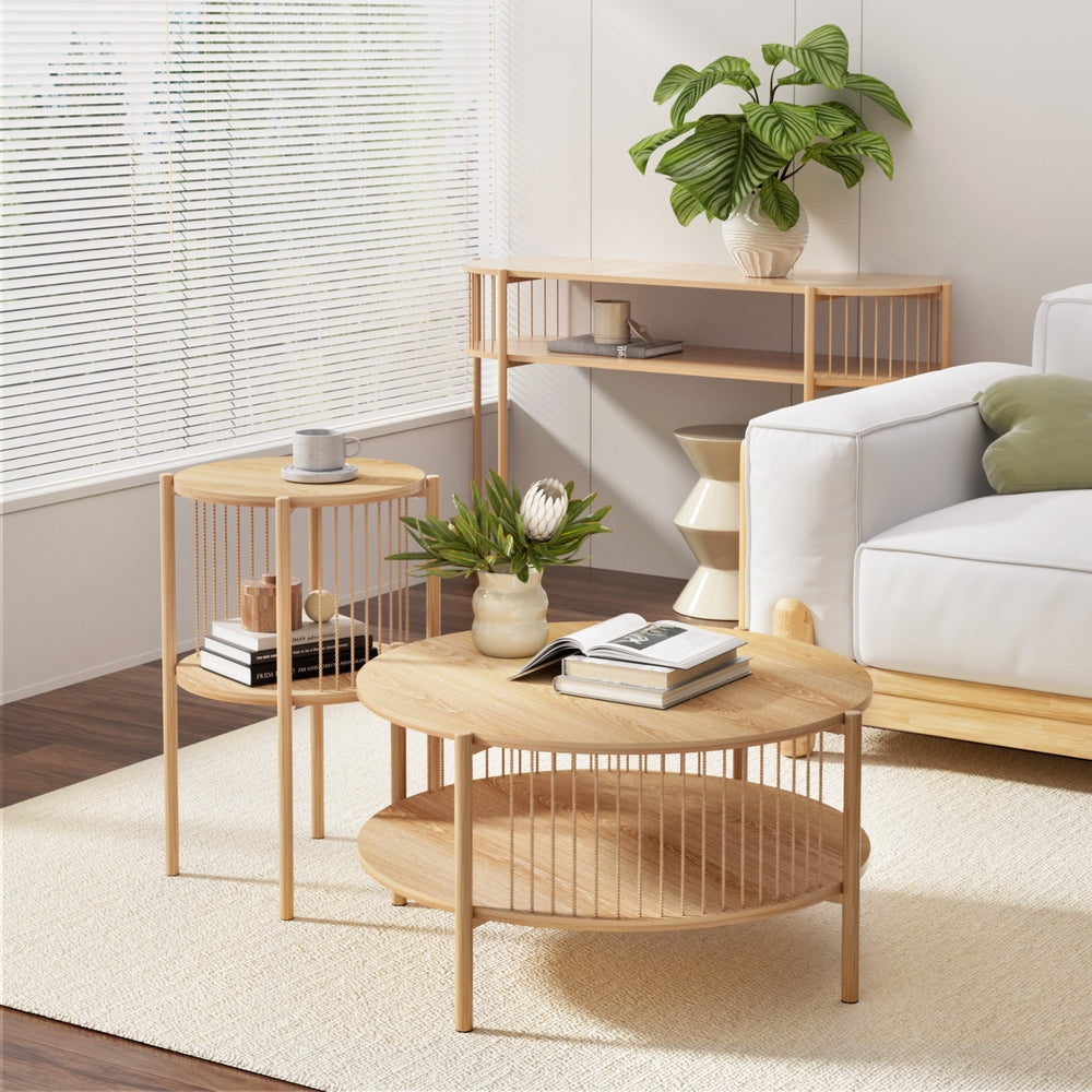 Rustic 2-Tier Console Table 124cm - Pine - Homecoze