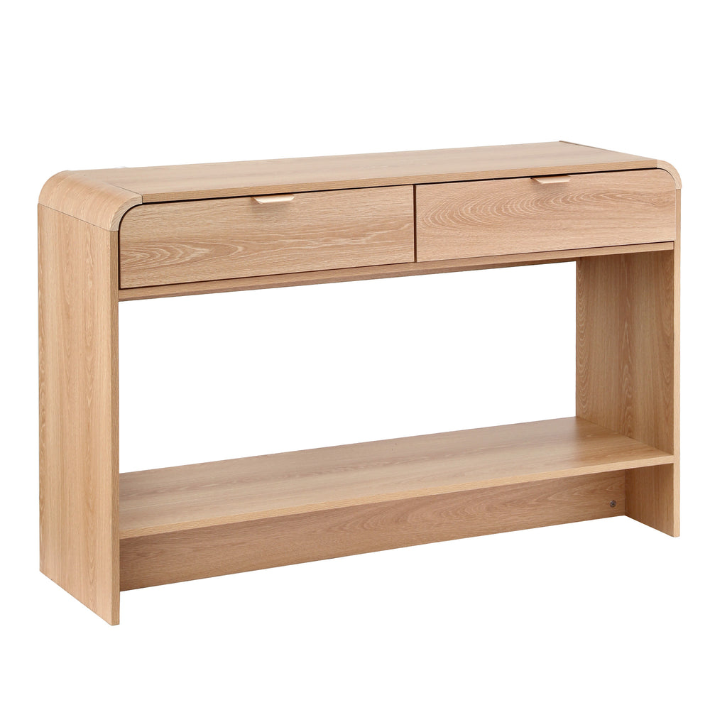 Artiss Console Table Hallway Entryway Storage Drawer Shelf Curved Edge 120CM Pine - Homecoze