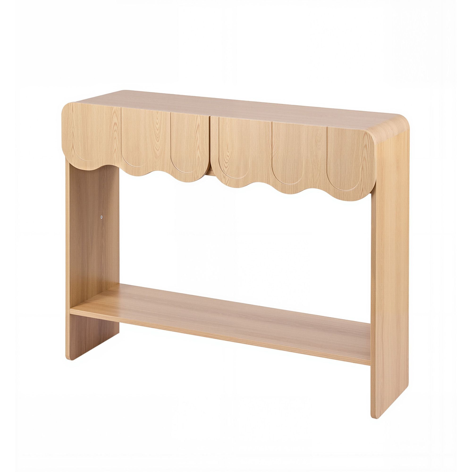 Odette Scalloped 2-Drawer Console Table 100cm – Natural